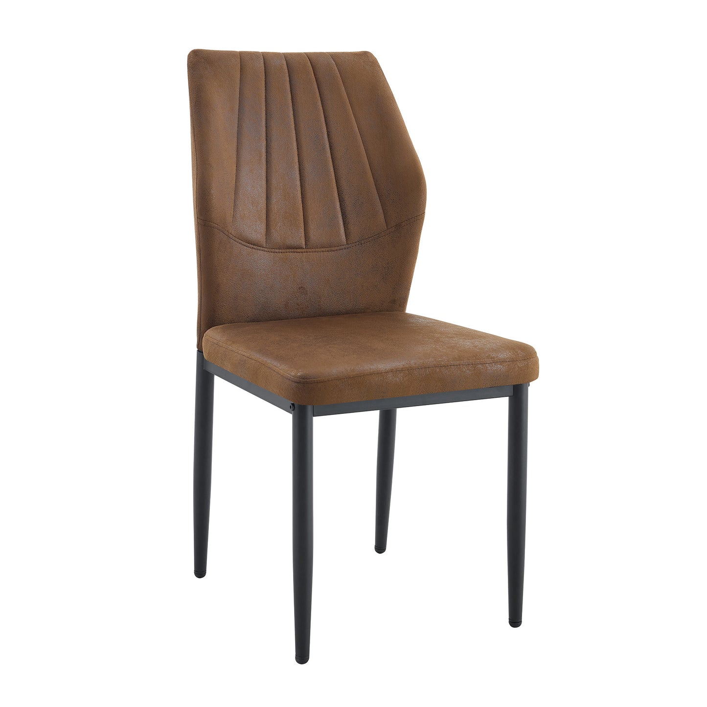 Set of 3 Brown - and - Black Dining Chairs with Shell - pattern, 37 inches High: Ergonomic Tech Fabric Backrest, Combines Comfort and Style. image 12