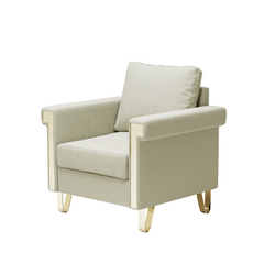 FX-P01CHAIR-CREAM WHITE - Luxurious Velvet Comfort & Style