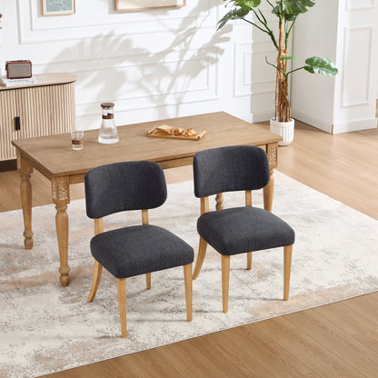Wooden Dining Chairs Set of 2, Modern Fabric Upholstered Dining Room Chair Kitchen Chairs, Farmhouse Dinner Chair for Kitchen Dining Room image 6