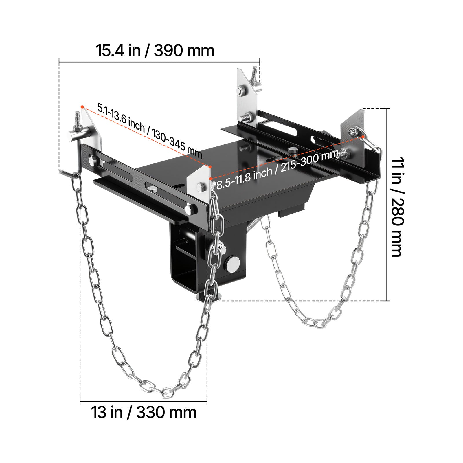 Transmission Jack Adapter, 1100 lbs / 0.5 Ton Load Capacity Automotive Transmission Lift Adapter, Heavy-Duty Steel, for Floor Jack with 1-1/5 in Detachable Saddle Shaft, for Garage, Repair Shop image 6