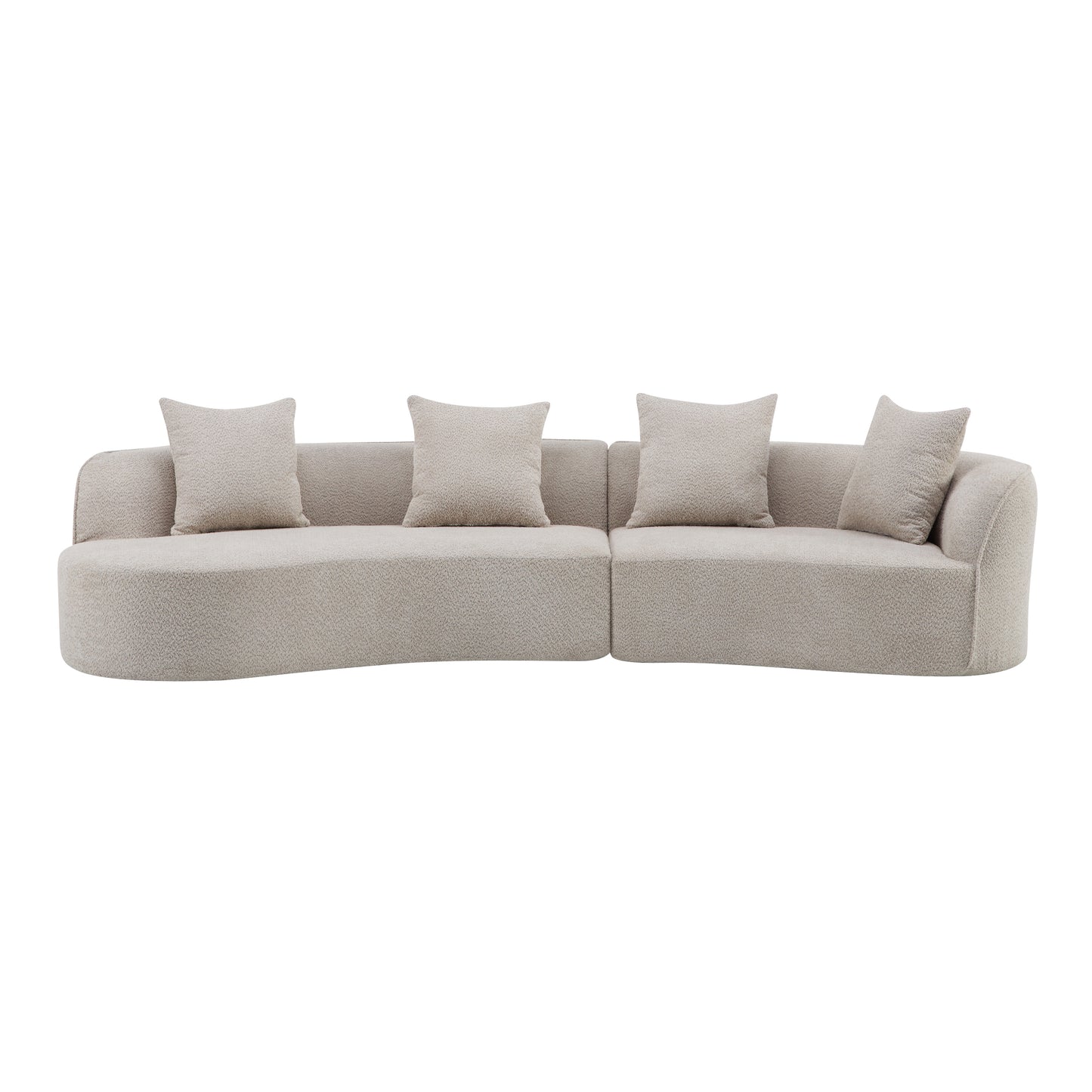 126" Curved Sectional Sofa (Almond-D28 Full Foam) image 2
