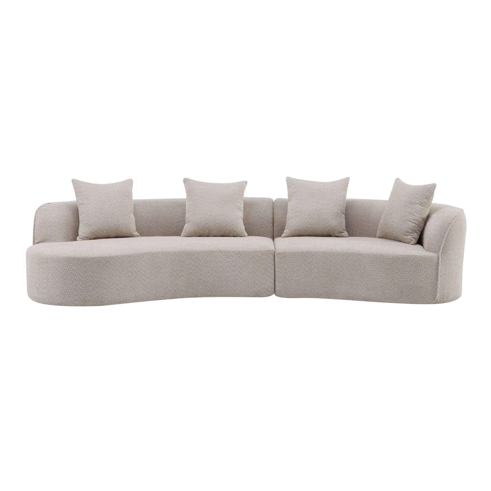 126" Curved Sectional Sofa (Almond-D28 Full Foam) image 2