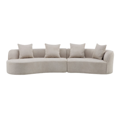 126" Curved Sectional Sofa (Almond-D28 Full Foam) image 2