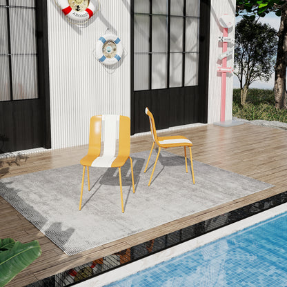 Summer 4-Pack Modern Striped Color Block Chairs - Back View