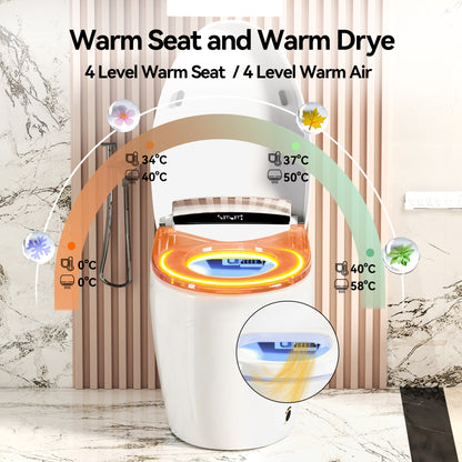 Smart Toilets with Heated Bidet Seat.Portable toilet with bidet built.Intelligent Toilet Auto Open/Close Seat. Bidet toilet with Dryer and Warm Water image 4