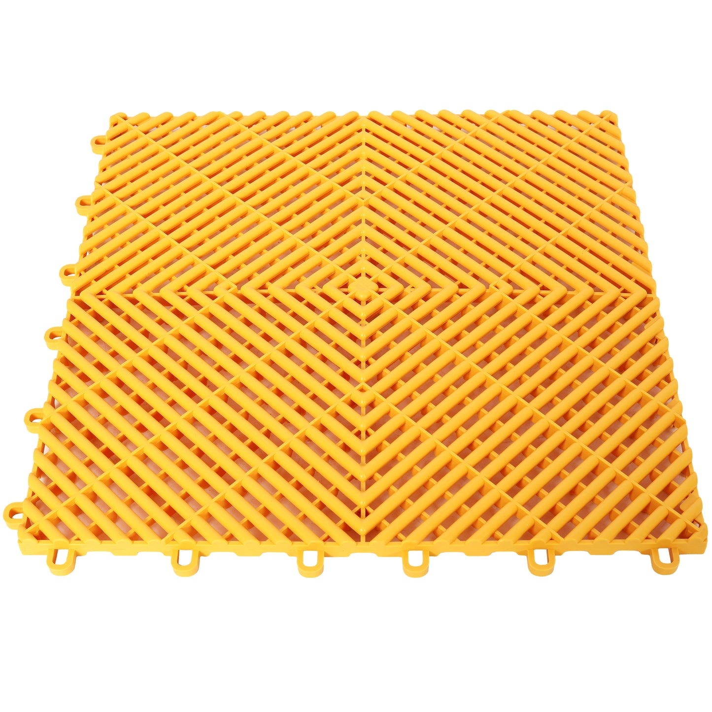 25pcs Plastic Garage Floor Mats,15.6"x15.6" Size,Non-Slip Interlocking Plastic Garage Floor Mat,Splicing Drainage Floor Tile and Shower Mat, for Garage, Garden, Kitchen & Outdoor, Yellow image 5