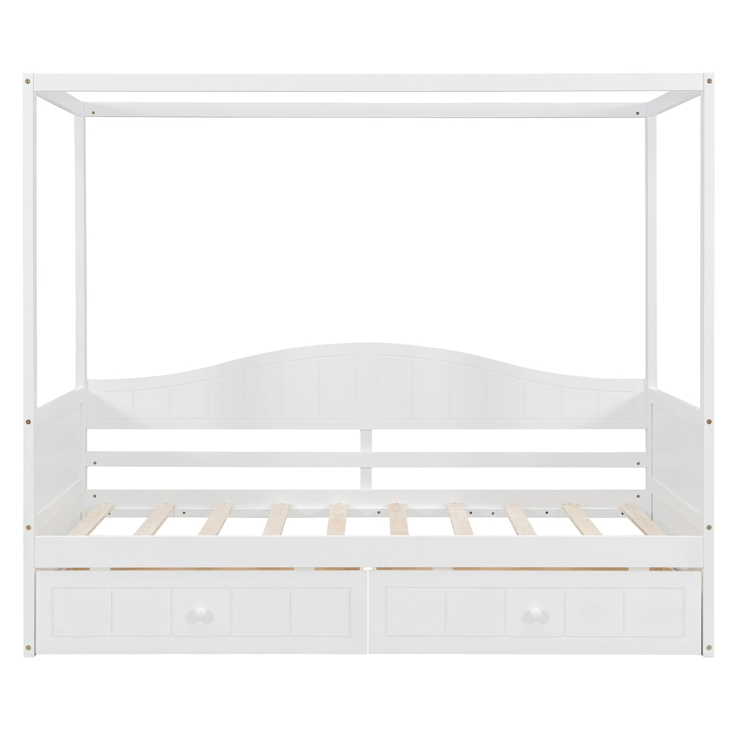 Twin Size Canopy Day Bed with 2 Drawers, White(Old SKU: N708P373435K) image 4