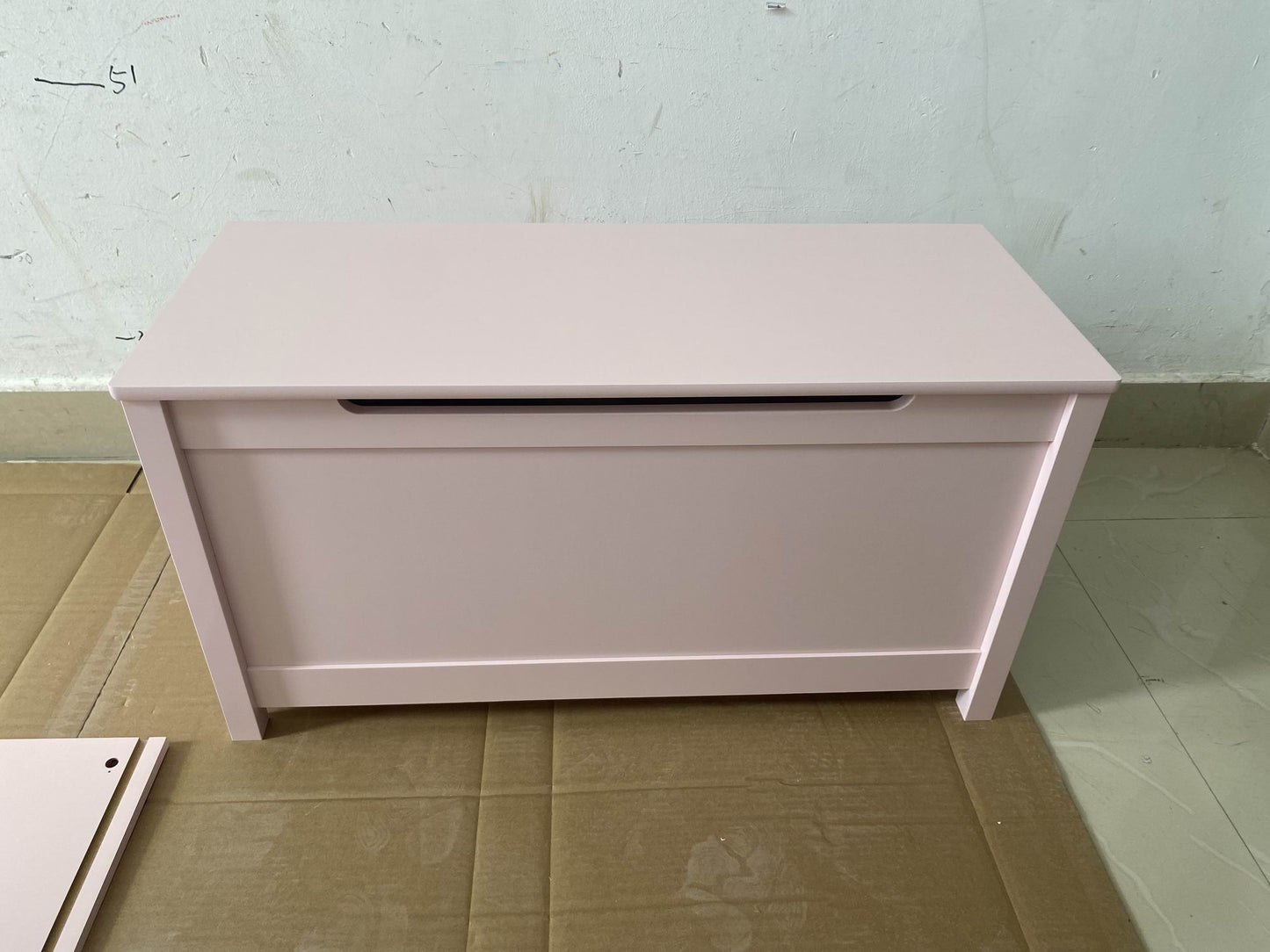 Kids Wooden Toy Box Storage with Safety Hinged Lid for Ages 2+ (Pink) image 10