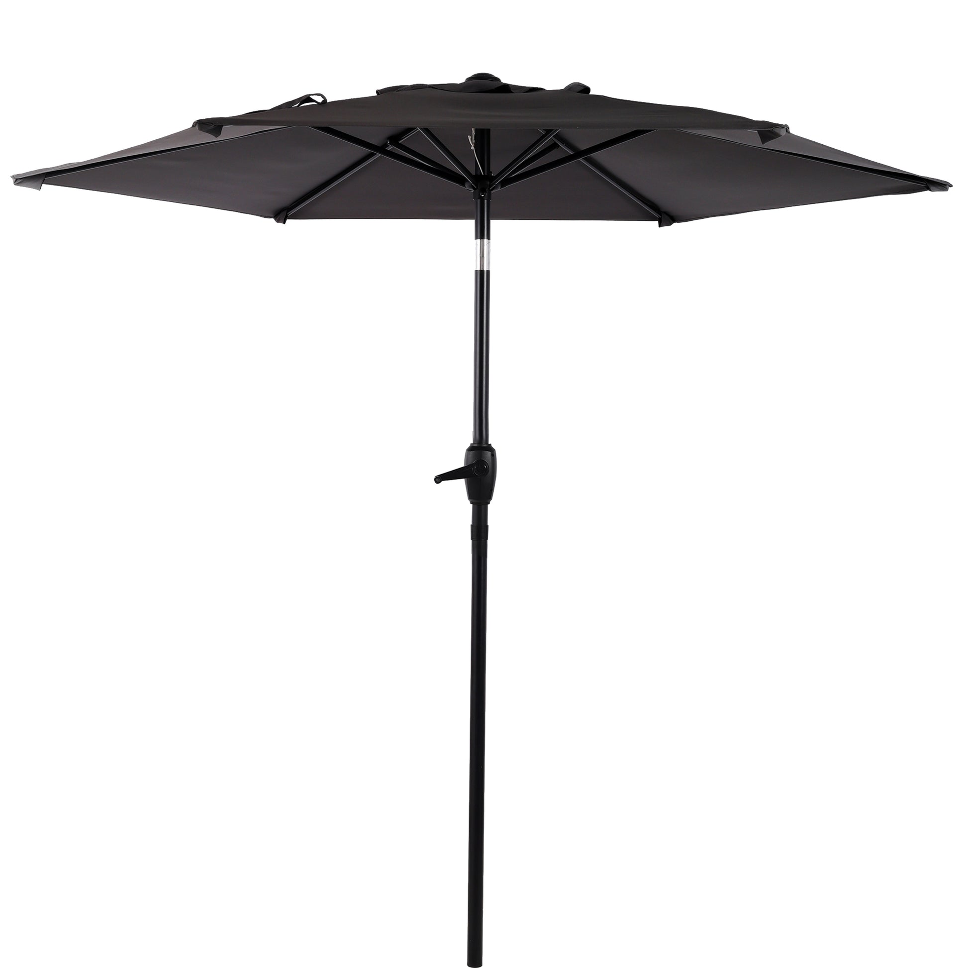7.5 FT Patio Umbrella, Outdoor Market Yard Umbrella, Sun Shade Umbrella with Push Button Tilt and Crank Mechanism for Garden, Deck, Pool and Backyard, Not Include Umbrella Base, Grey image 3