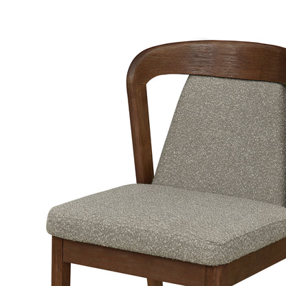 Upholstered Backrest Armless Dining Chairs (Walnut+Light Brown) image 10