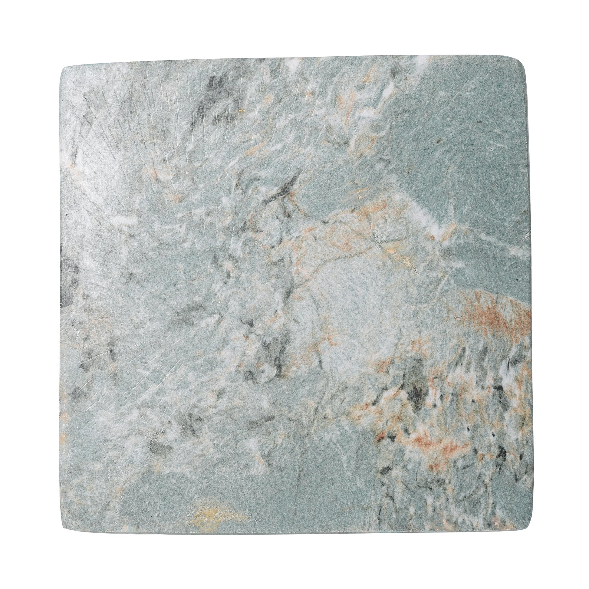 18.5"H Modern Geometric MGO Side Table, Hourglass Accent Table with Faux Marble Finish - Weather Resistant End Table for Indoor and Outdoor Use, Living Room, Bedroom & Patio, Green Marble image 9