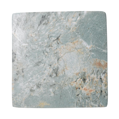 18.5"H Modern Geometric MGO Side Table, Hourglass Accent Table with Faux Marble Finish - Weather Resistant End Table for Indoor and Outdoor Use, Living Room, Bedroom & Patio, Green Marble image 9