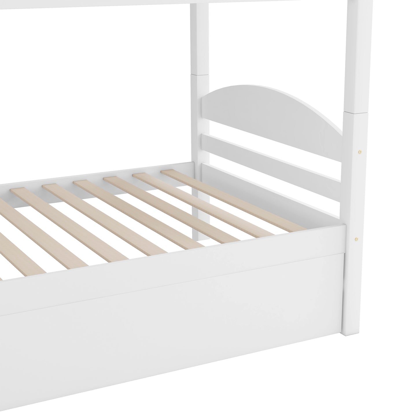 Twin L-Shaped Bunk bed with Trundle-White{OLD SKU:LT000024AAK} image 11