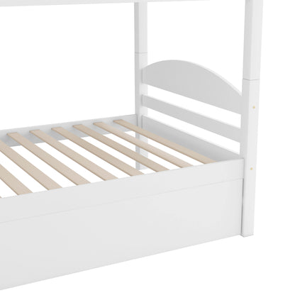 Twin L-Shaped Bunk bed with Trundle-White{OLD SKU:LT000024AAK} image 11