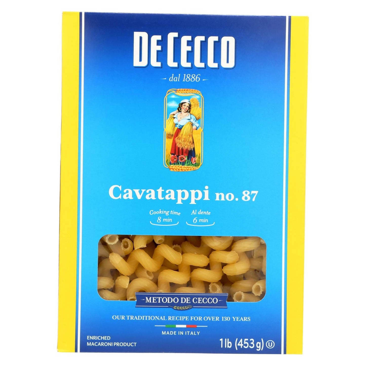 De Cecco Pasta - Pasta - Cavatappi - Case Of 12 - 16 Oz image 1