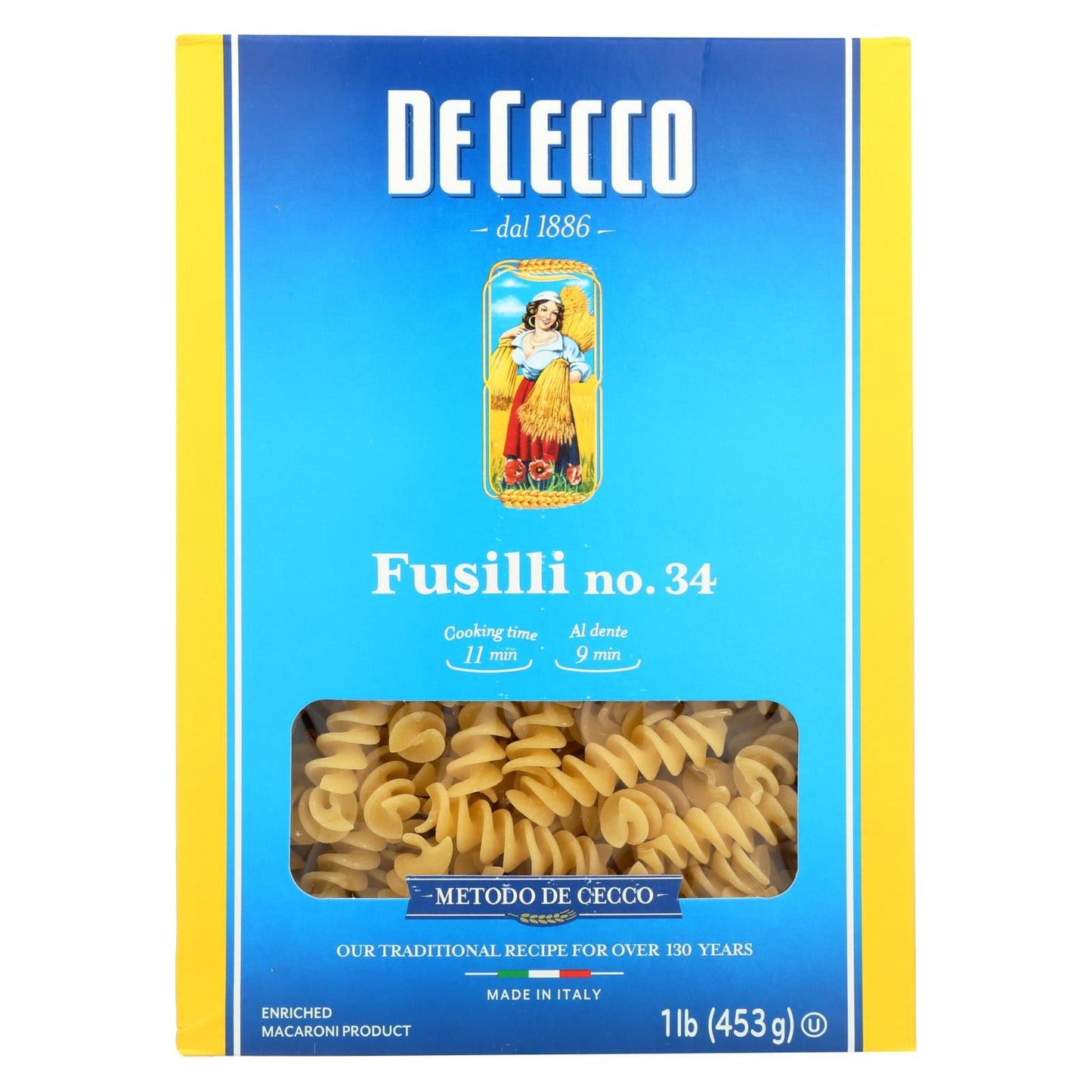 De Cecco Pasta - Pasta - Fusilli - Case Of 12 - 16 Oz image 1