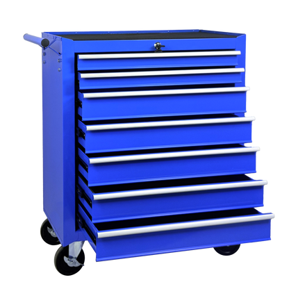 Rolling Tool Chest with 7-Drawer Tool Box with Wheels Multifunctional Tool Cart Mechanic Tool Storage Cabinet for Garage, Warehouse, Workshop, Repair Shop -BLUE image 2