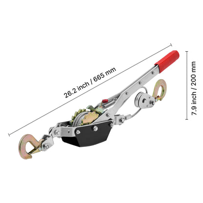 Come Along Winch, 2 Ton (4,409 lbs) Pulling Capacity, 12 ft Steel Cable, 2 Hooks, Heavy Duty Ratchet Power Puller Tool with Dual Gears, Automotive Hoist Cable Puller Ideal for Vehicle Rescue image 8