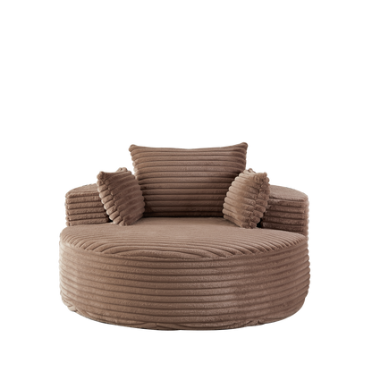 55'L Corduroy Sponge single sofa,No Assembly Required,Fluffy Modern Sleeper Chair for Living room, Bedroom, Lounge and Projection Room(Not a swivel chair.) image 5