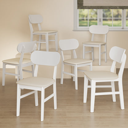 Farmhouse Dining Chairs Set of 2, Modern Faux Leather Upholstered Kitchen&Dining Room Chairs, Side Seating for Kitchen, Dining Room, Living Room, Home Office, Terrace, Courtyard, 350LBS Capacity, Whit image 10