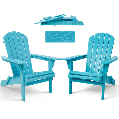 Wood Lounge Patio Chair for Garden Outdoor Wooden Folding Embossed Adirondack Chair Solid Wood Lounge Patio Chair with Wood Grain image 3