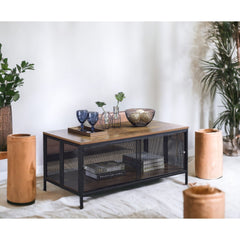 Winam Antique Oak & Black Finish Coffee Table