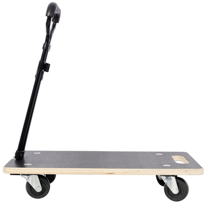 Heavy Duty Wooden Rectangle Moving Dolly with Ergonomic Handle, 440 LBS Load Capacity 3 Inch PP Casters, Multi Purpose Furniture Plant Transport Cart for Heavy Goods Moving image 10