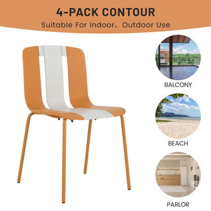 Summer 4-Pack Modern Striped Color Block Chairs - Balcony Setup