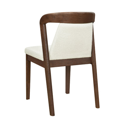 Upholstered Backrest Armless Dining Chairs (Walnut+Camel) image 6