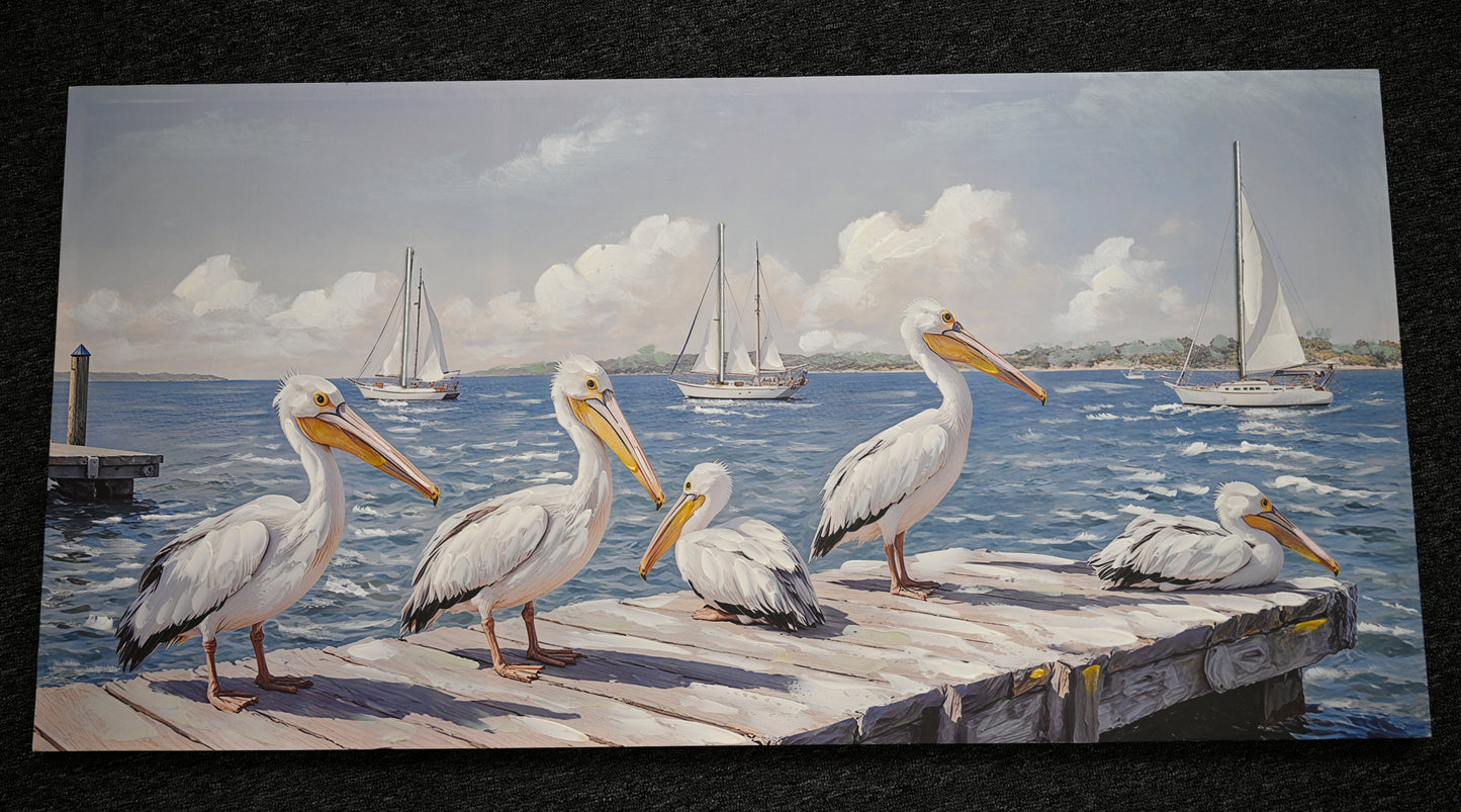 Beach Wall Art - Large Blue Ocean Seagull Canvas Pictures for Living Room Aesthetic Beach Birds Painting Prints Modern Coastal Seascape Artwork Wall Art for Bedroom Decoration 22" X 44" image 2