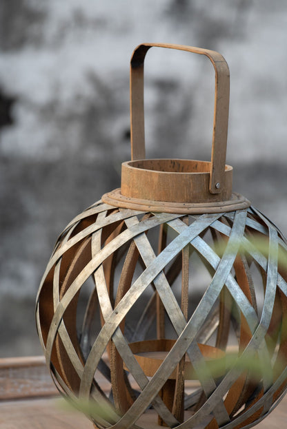 Decorative Lantern with Handle, Wooden Lantern for Indoor Outdoor, Home Garden Wedding image 1