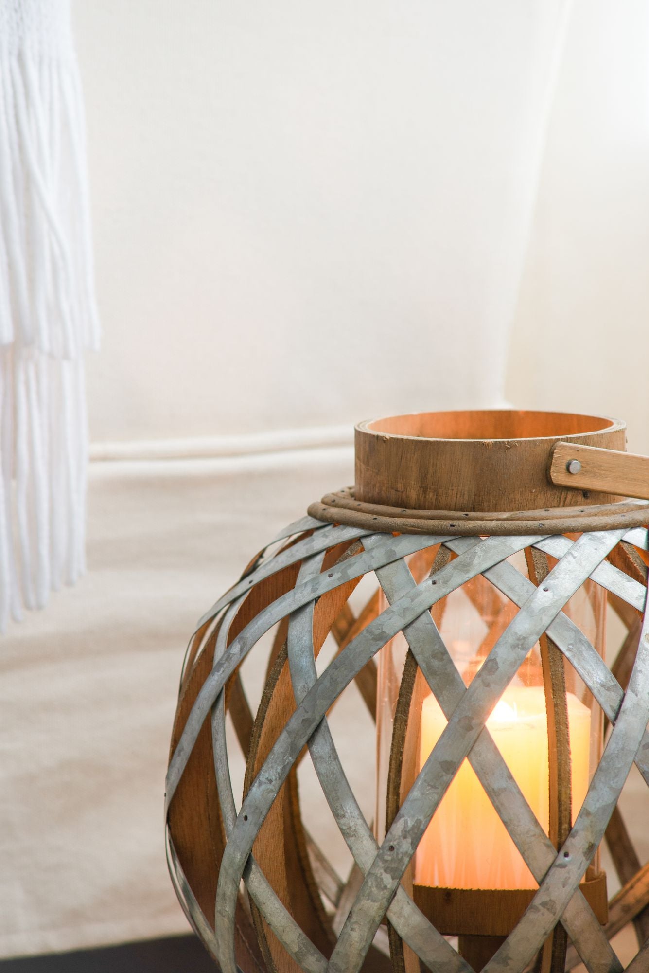 Decorative Lantern with Handle, Wooden Lantern for Indoor Outdoor, Home Garden Wedding image 13
