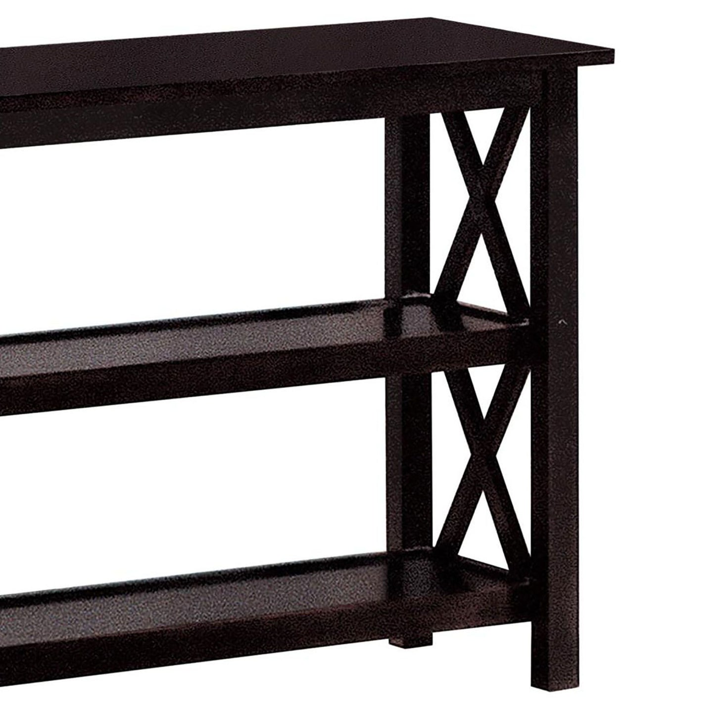 Deep Merlot Sofa Table with 2-shelf image 3
