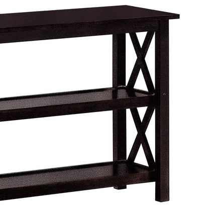 Deep Merlot Sofa Table with 2-shelf image 3