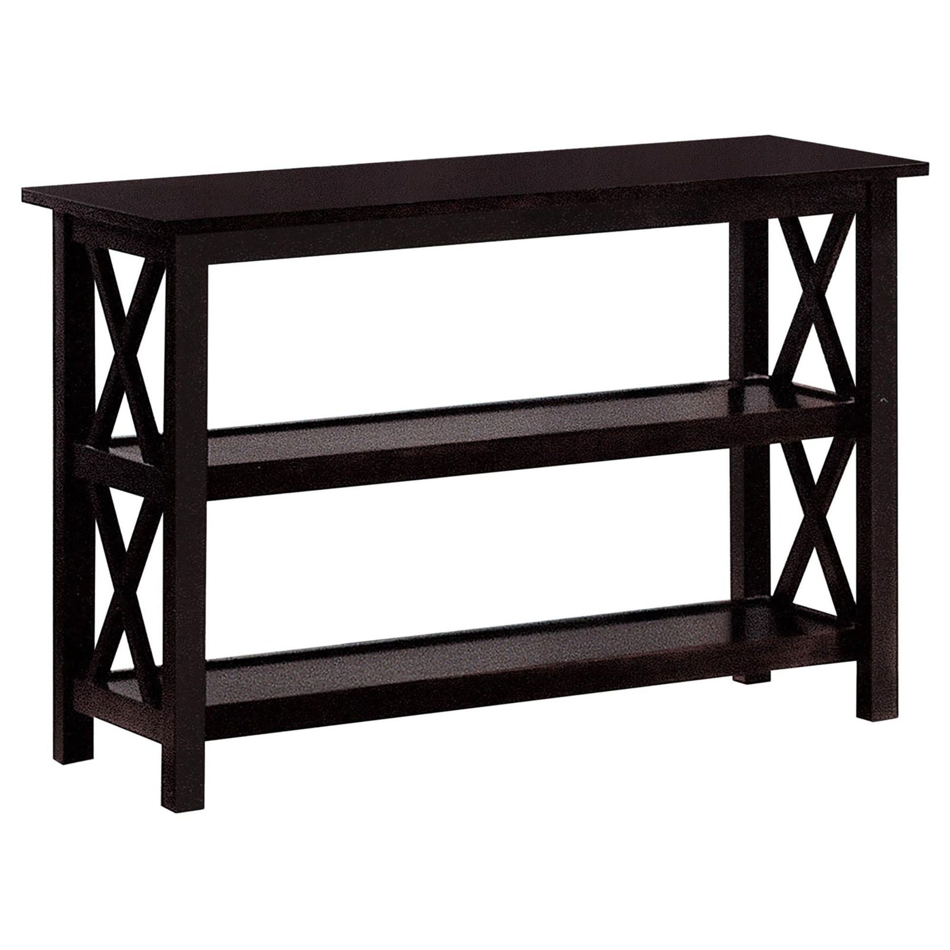 Deep Merlot Sofa Table with 2-shelf image 2