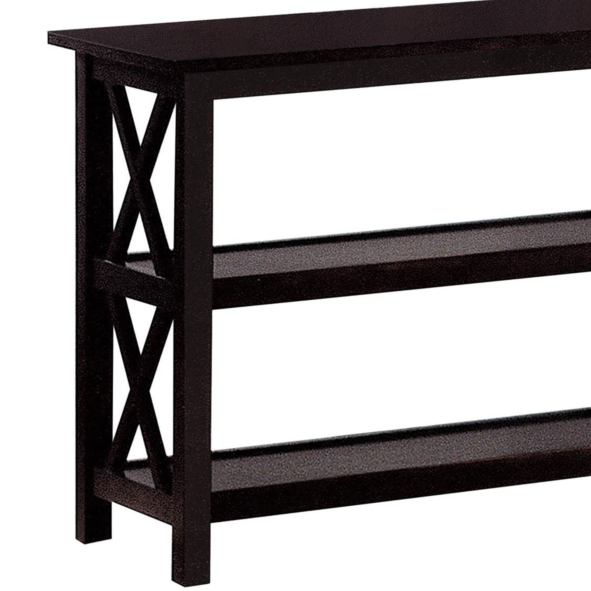 Deep Merlot Sofa Table with 2-shelf image 4