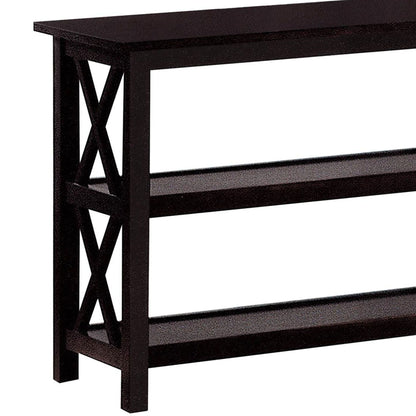 Deep Merlot Sofa Table with 2-shelf image 4