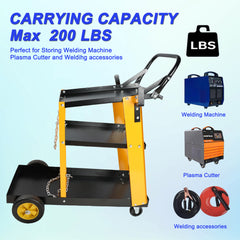 Multi Function 3 tier Welding Cart. gas bottle and accessory storage.Welding Heavy Duty  Cart for Tig Mig Welder and Plasma Cutter  with Upgrade Handles and Increase Storage Space Tank Storage