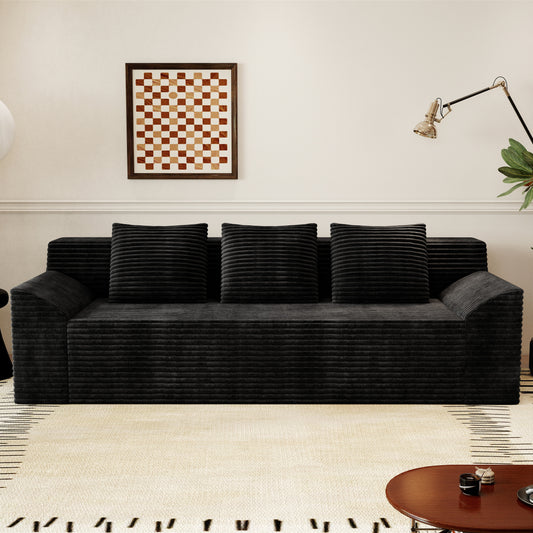 71" 3Setaser Sofa,Corduroy Fabric,Deep Seat Couches,Comfy Loveseat Sofa,No Assembly,1pcs for Living room, Bedroom,Conference room,Apartment image 1