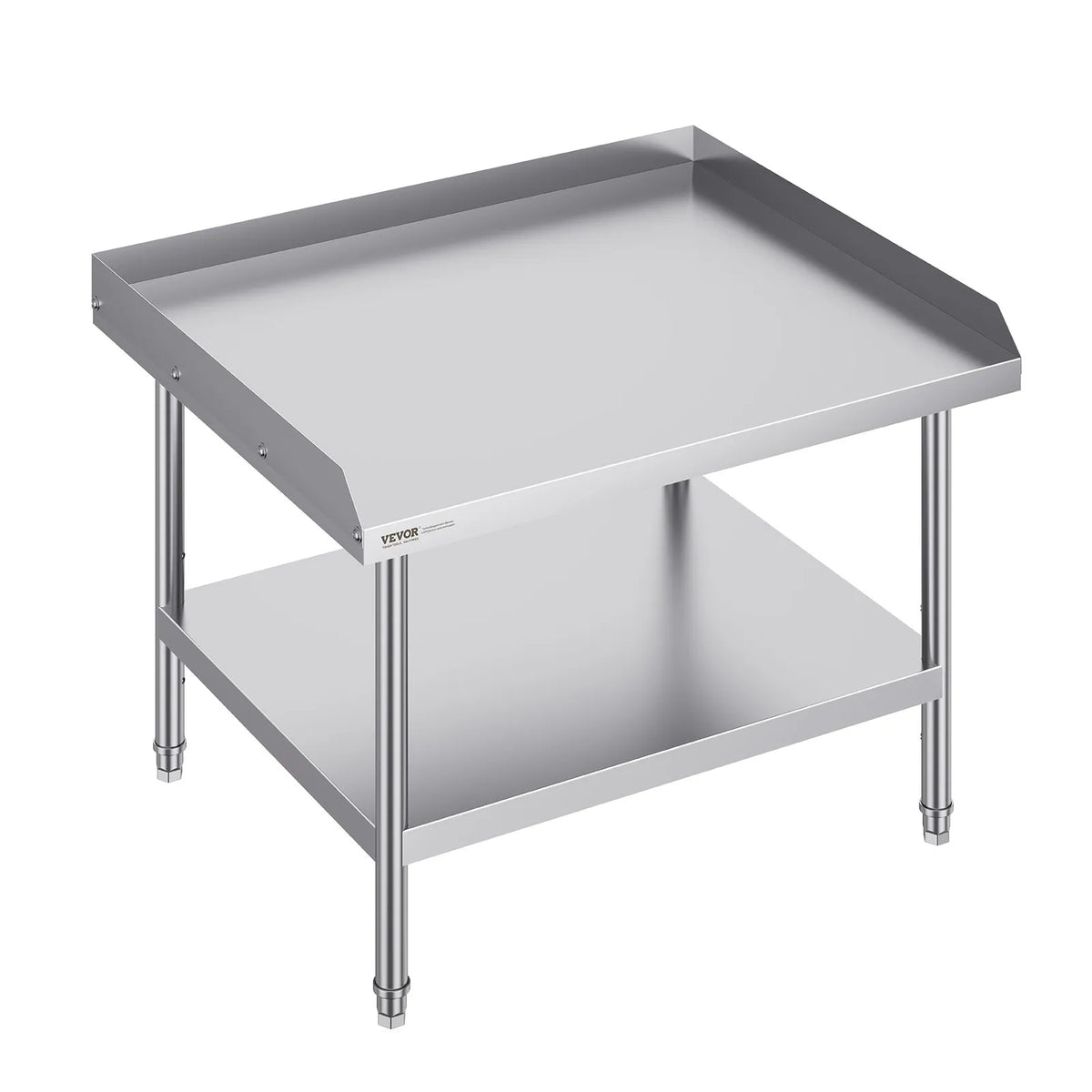 VEVOR 30 x 36 x 26 inch stainless steel work table with three-sided backsplash