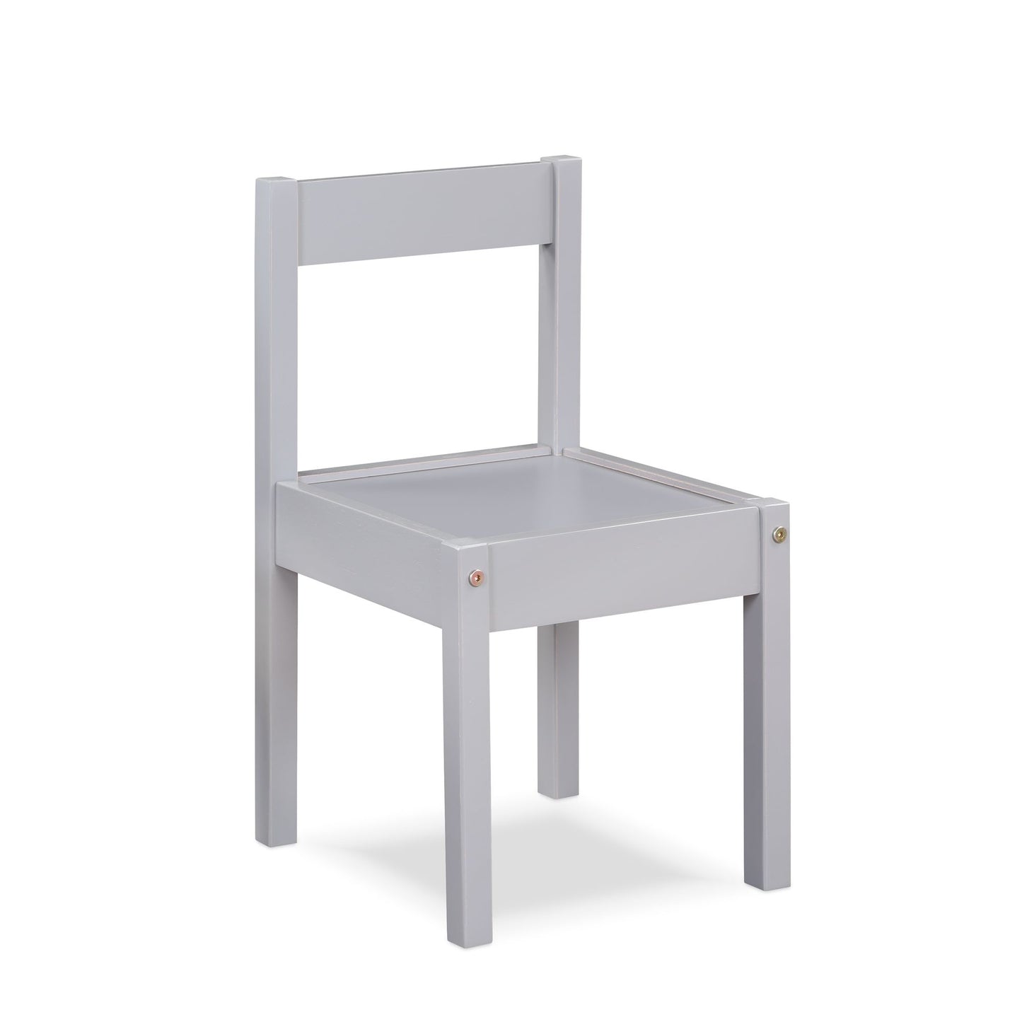 Della 3-Piece Solid Wood Kids Table & Two Chair Set, Gray image 4