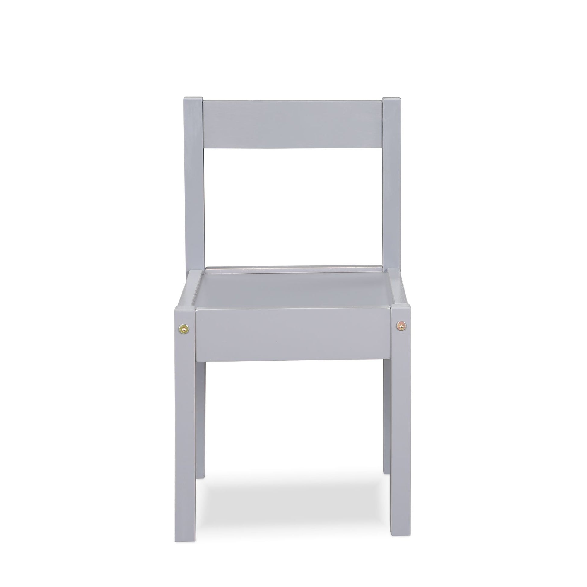 Della 3-Piece Solid Wood Kids Table & Two Chair Set, Gray image 3