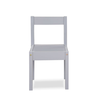 Della 3-Piece Solid Wood Kids Table & Two Chair Set, Gray image 3