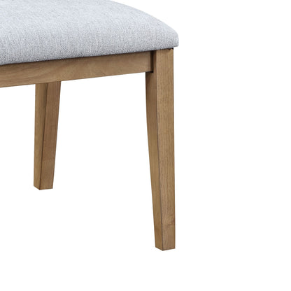Delphine Set of 2 Gray Linen Fabric Dining Chairs - Back View