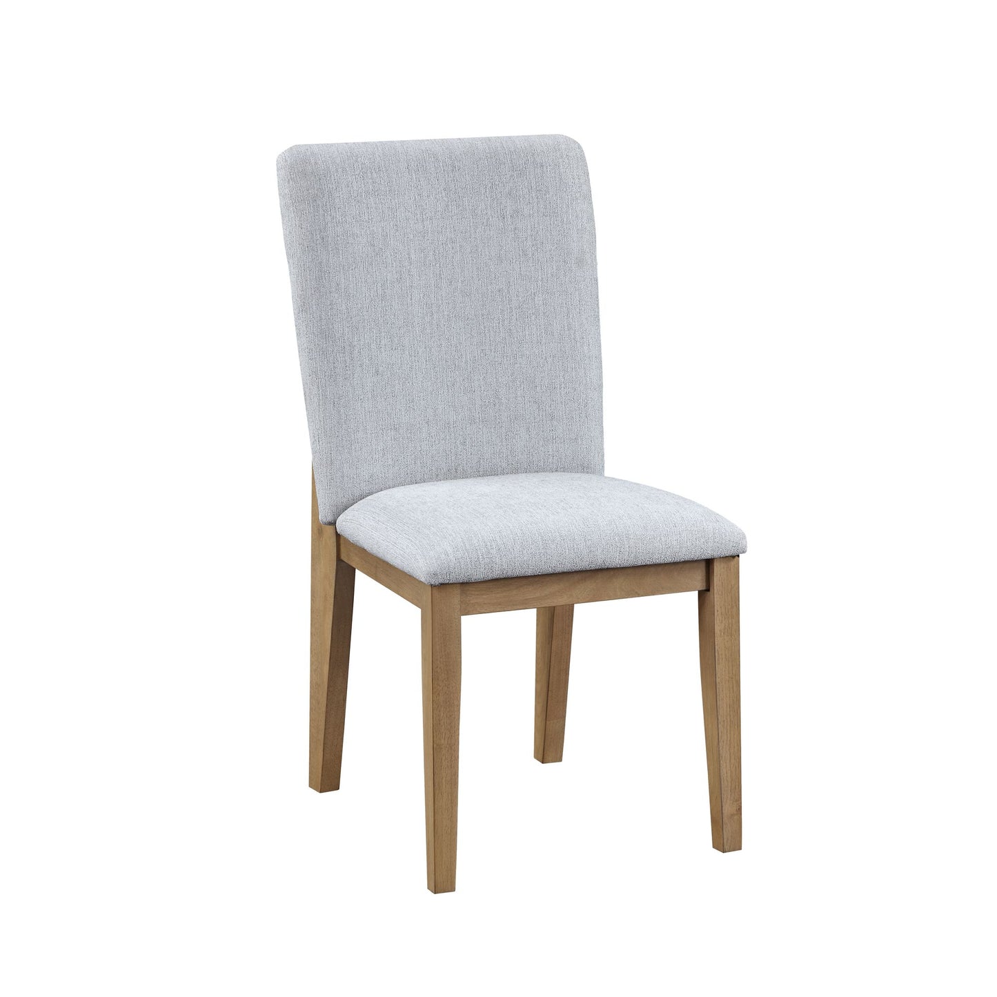Delphine Set of 2 Gray Linen Fabric Dining Chairs - Side View