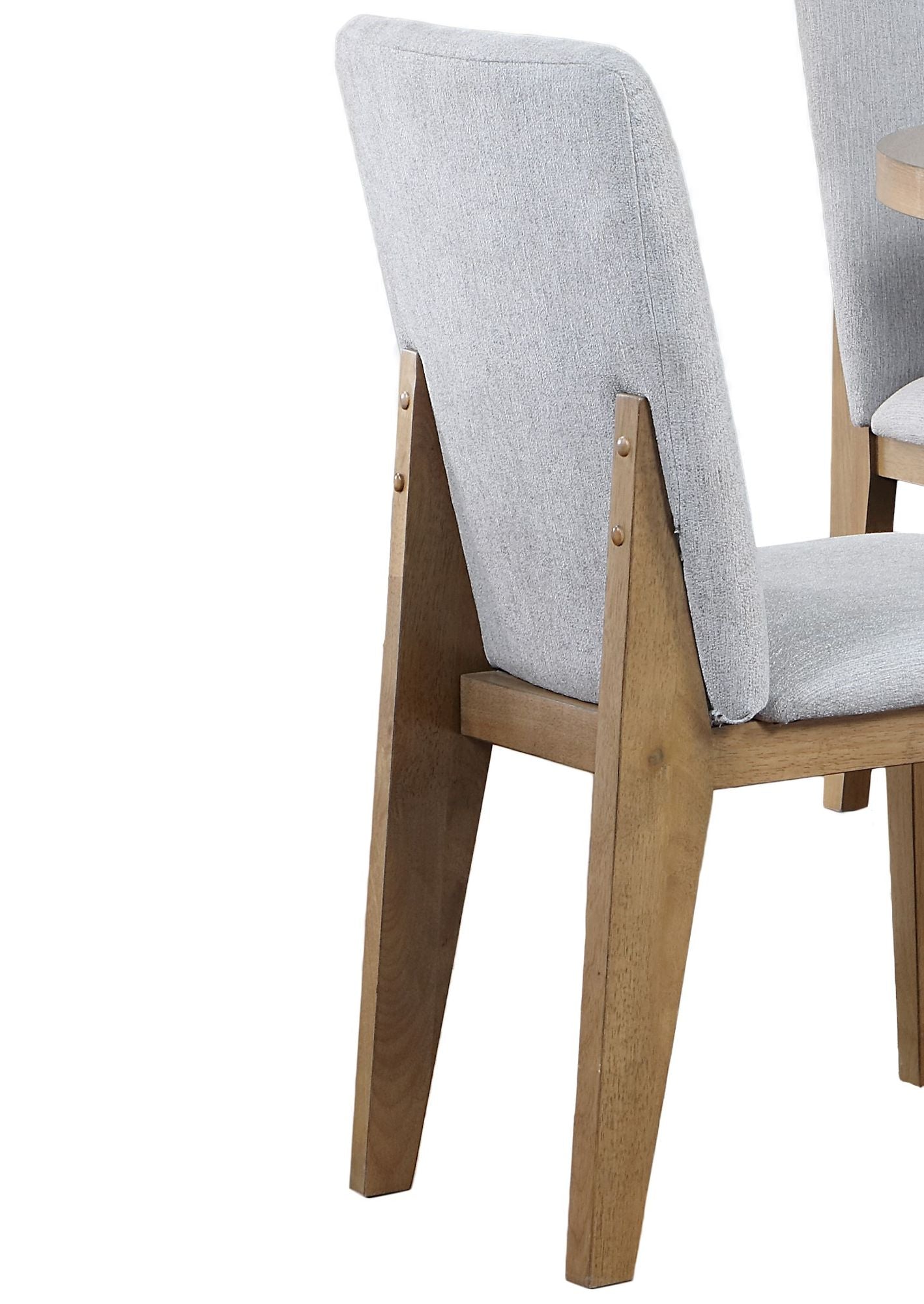 Delphine Set of 2 Gray Linen Fabric Dining Chairs - Angle View