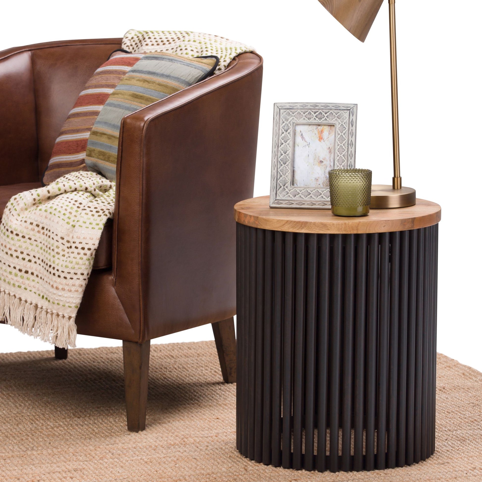 Demy Accent Table in Natural/Black image 9