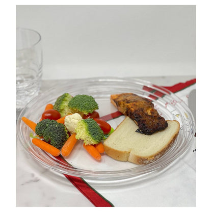 Designer Swirl 12" Acrylic Dinner Plates Set of 4, Crystal Clear Plastic Plates Reusable, Unbreakable Kitchen Plates for image 2