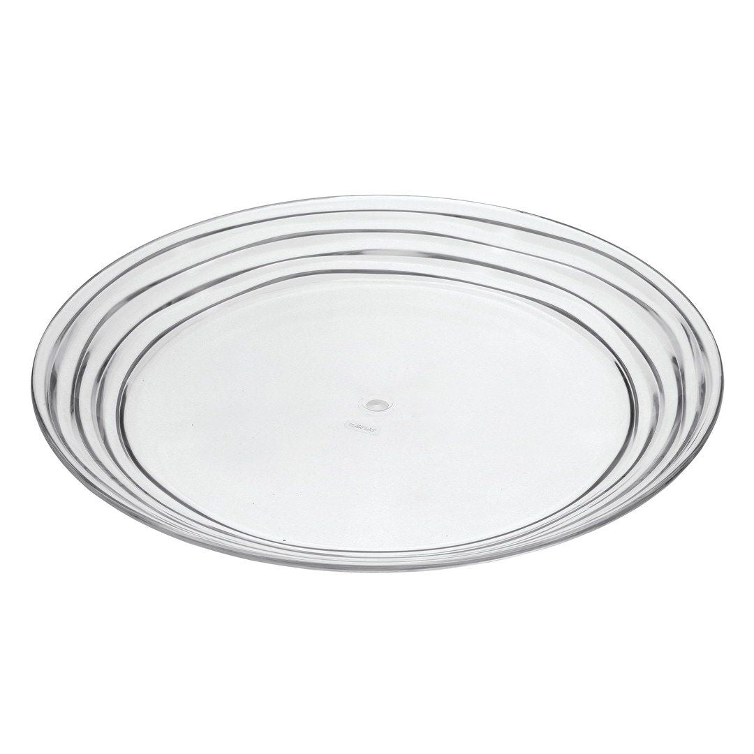 Designer Swirl 12" Acrylic Dinner Plates Set of 4, Crystal Clear Plastic Plates Reusable, Unbreakable Kitchen Plates for image 1