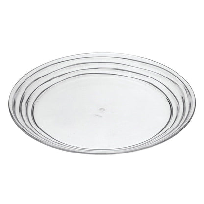 Designer Swirl 12" Acrylic Dinner Plates Set of 4, Crystal Clear Plastic Plates Reusable, Unbreakable Kitchen Plates for image 1